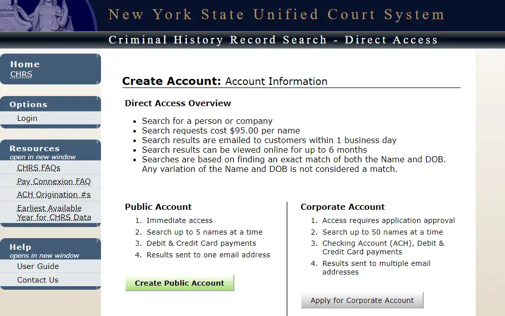 CHRS-Create-Account-Information-In-New-York-State-Unified-Court-System