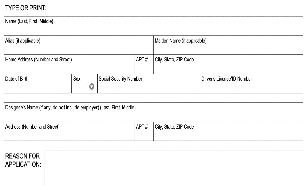 Caliornia Application For Criminal History