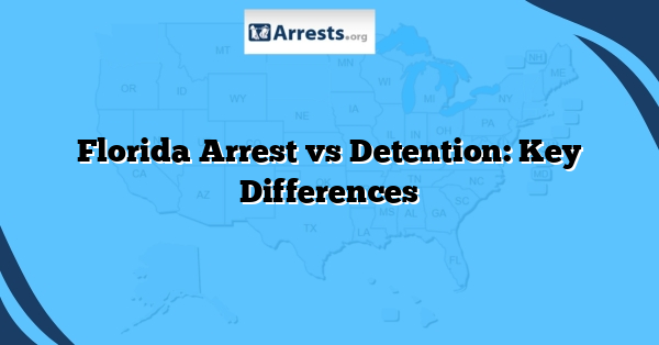 Florida Arrest vs Detention: Key Differences