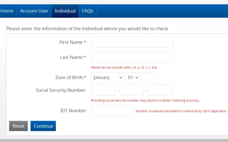 Internet Criminal History Check System ICHC For Individual