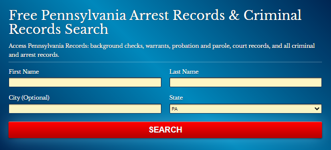 Pennsylvania Arrest Records