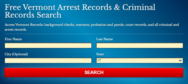 Vermont Arrest Records